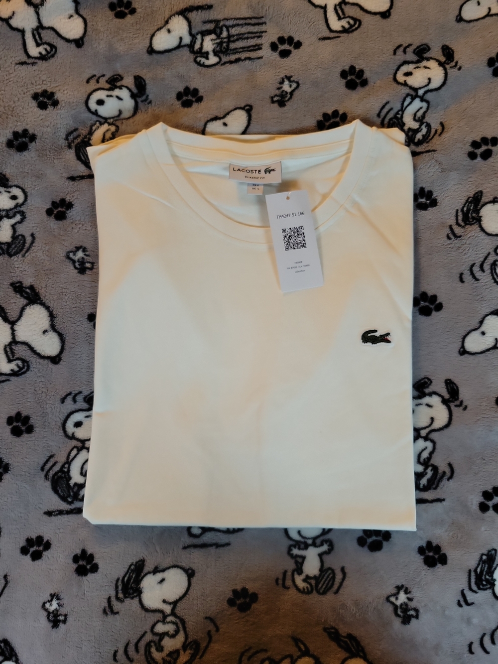 Brand New With Tags Lacoste Classic Fit White T-Shirt Men's Size Large